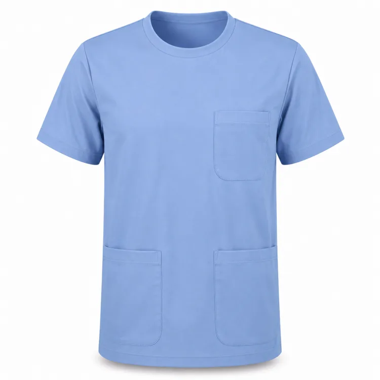 Gents Scrub Shirt – Cotton Light Blue
